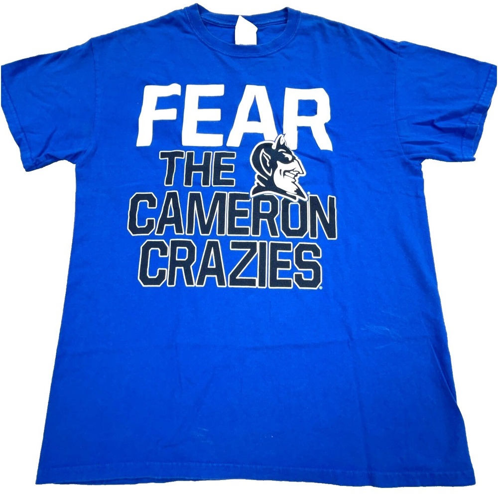 Duke Blue Devils Shirt Men Medium Blue White Tee Basketball Camron Crazies 42*